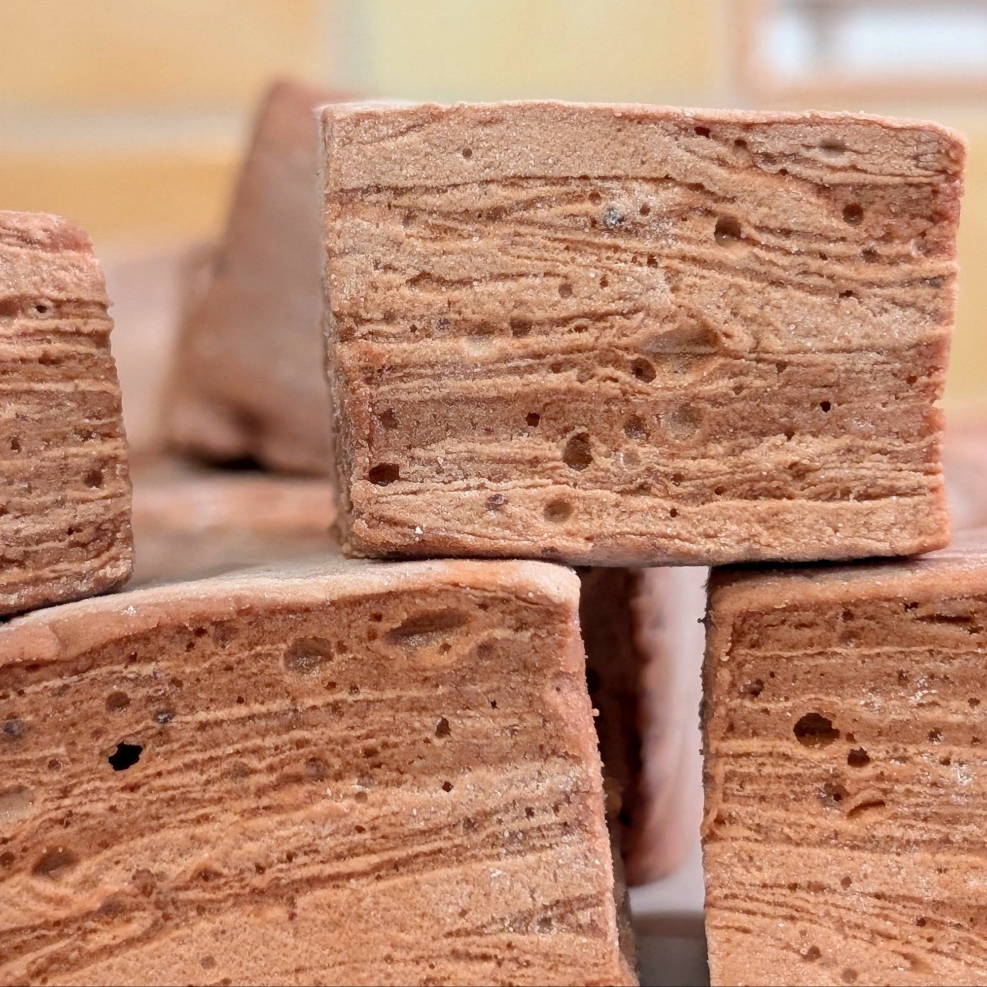 Stack of chocolate peanut butter marshmallows