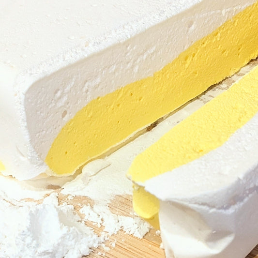 Lemon meringue marshmallow slab, uncut
